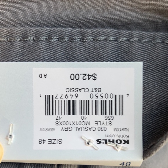 Price Firm Croft & barrow side elastic CARGO gray short cotton men size 52 - Picture 15 of 15